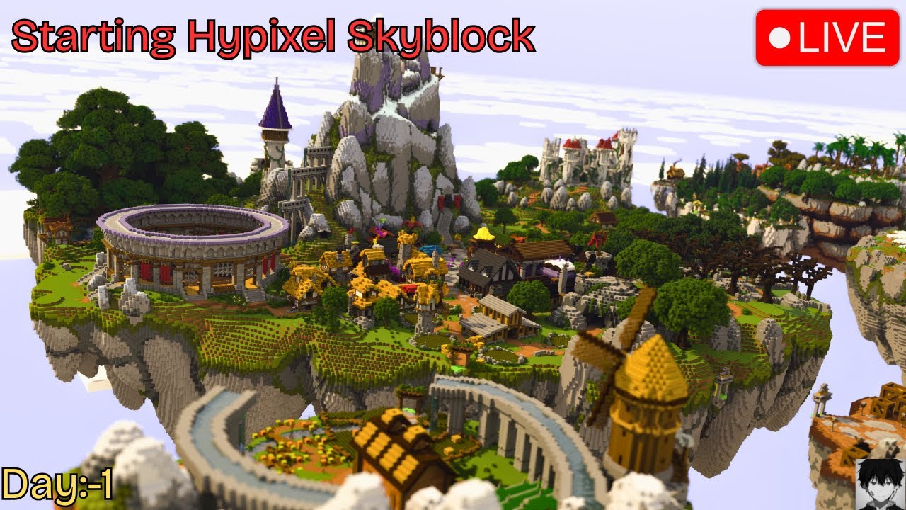 Leveling Up In Hypixel Skyblock (day:-2)  -- Live -- HitanshuXD Gaming