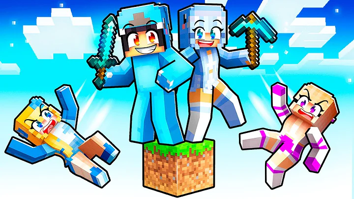 My Twin Sister Meets MY CRAZY FAN GIRLS On ONE BLOCK in Minecraft!