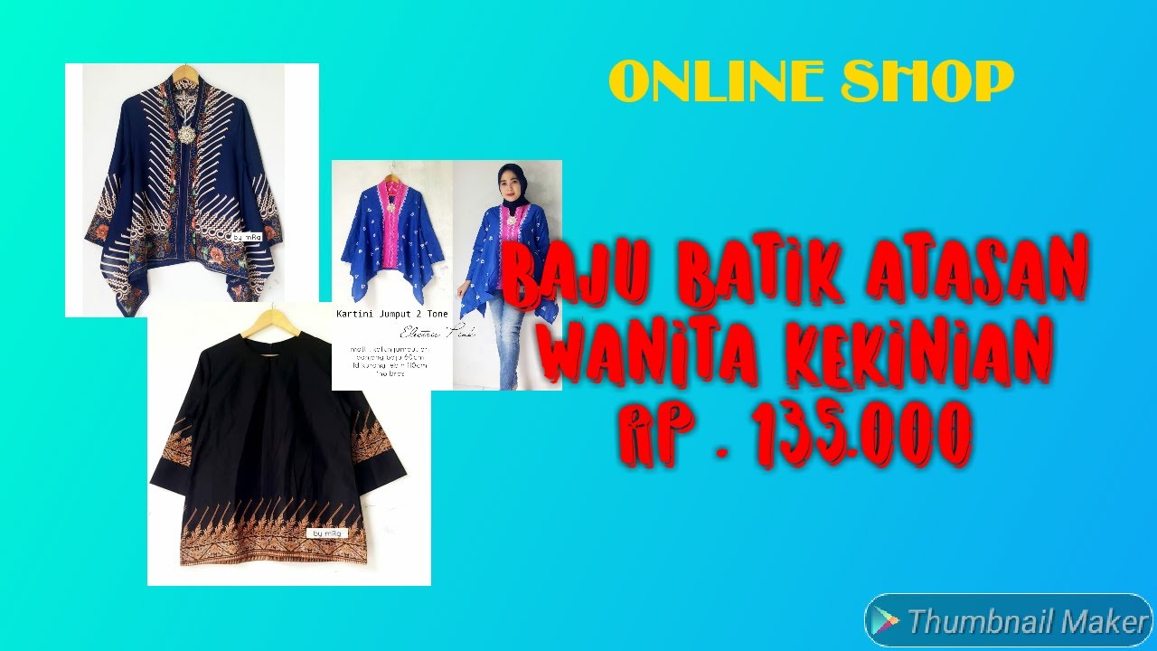  BAJU  BATIK WANITA  MODEL BAJU  BATIK WANITA  KEKINIAN  Rp 