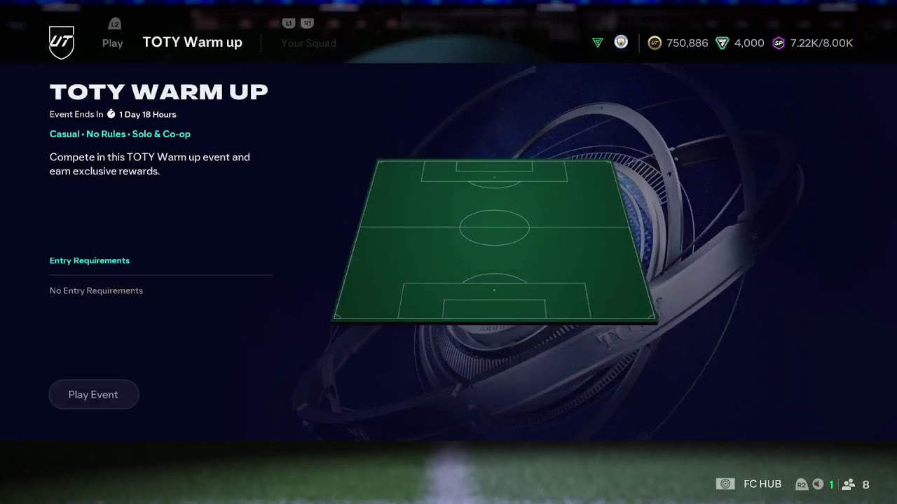 Fifa Live - ultimate teamnew Toty warm up live event