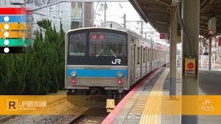 【駅名記憶】back number「水平線」でJR西日本近畿エリアの路線記号「R～W」の駅名