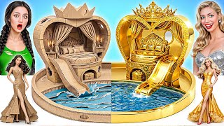 Harika Bir Bebek Evi İnşa Ediyoruz Zengin Vs Fakir Meydan Okuma Eğlenceli Dekorasyon Fikirler