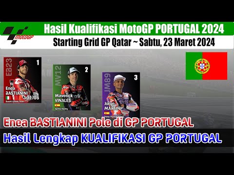 Hasil Kualifikasi MotoGP Hari Ini ~ GP Portugal 2024 ~ Jadwal Race MotoGP Portugal Live Trans7