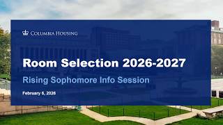 Room Selection Information Session for Rising Sophomores 2026