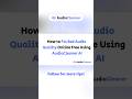Fix bad audio quality online free with AudioCleaner AI #backgroundnoiseremover #audioediting
