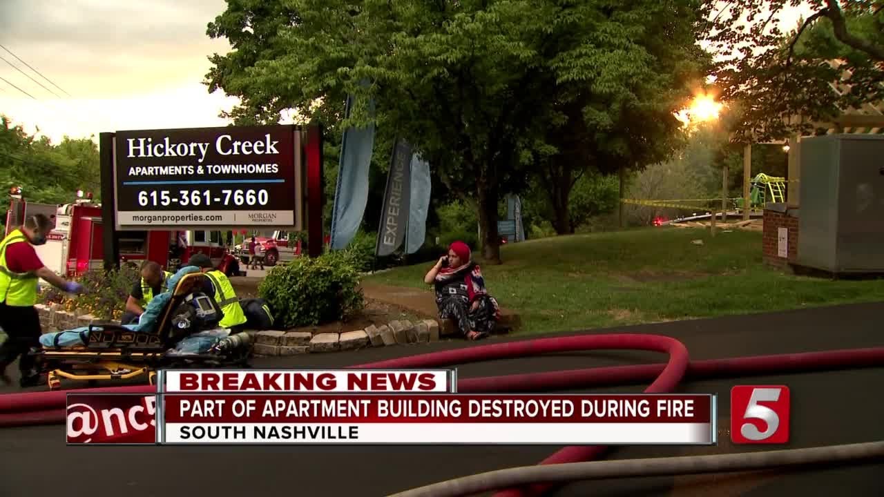 Nashville apartment building heavily damaged in fire - YouTube