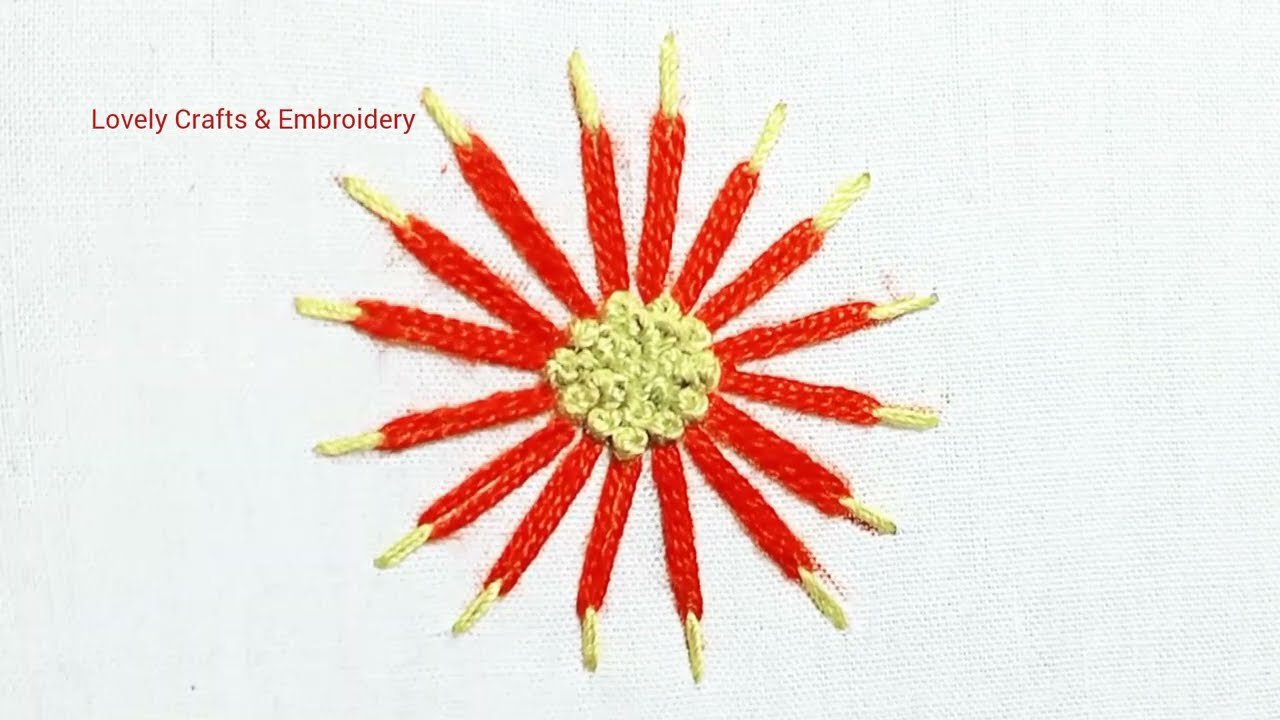 Simple Beautiful Flower Embroidery Tutorial /Flower Embroidery Designs /Lazy-Daisy Stitch
