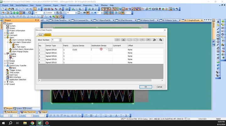 Mitsubishi GT Designer 3 - Device Data Transfer