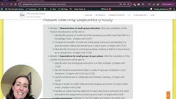 Small Group Instruction course for adult learners in Canvas