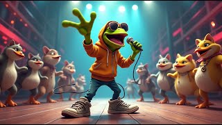 Funky Frog Rapper #CartoonRap #FunnyFrog #AnimalDance #KidsRap #HipHopFrog #RibbitBeat #Animated
