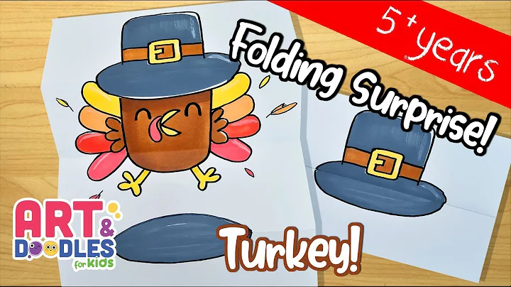 How to draw A TURKEY | FOLDING SURPRISE | Art and doodles for kids