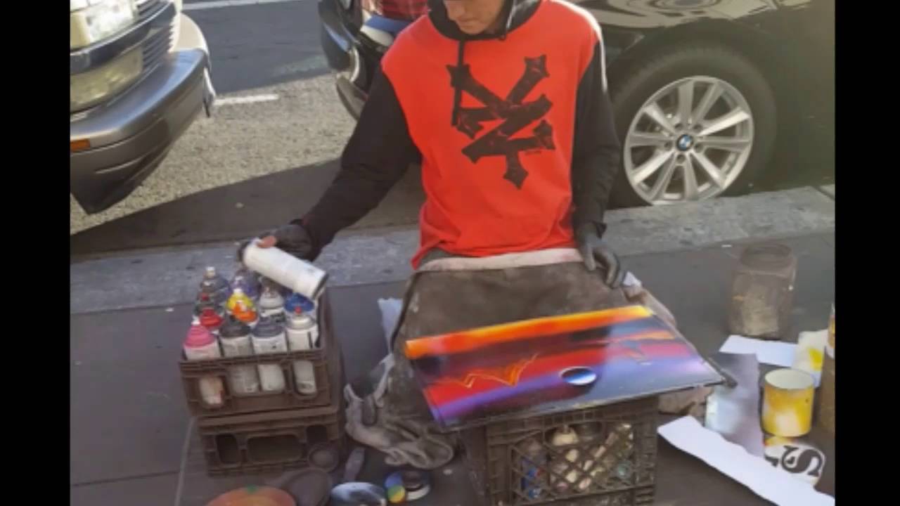 Spray Paint Street Artist in San Francisco YouTube