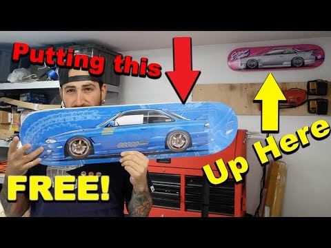 How to mount skateboard on wall FOR FREE | skate deck