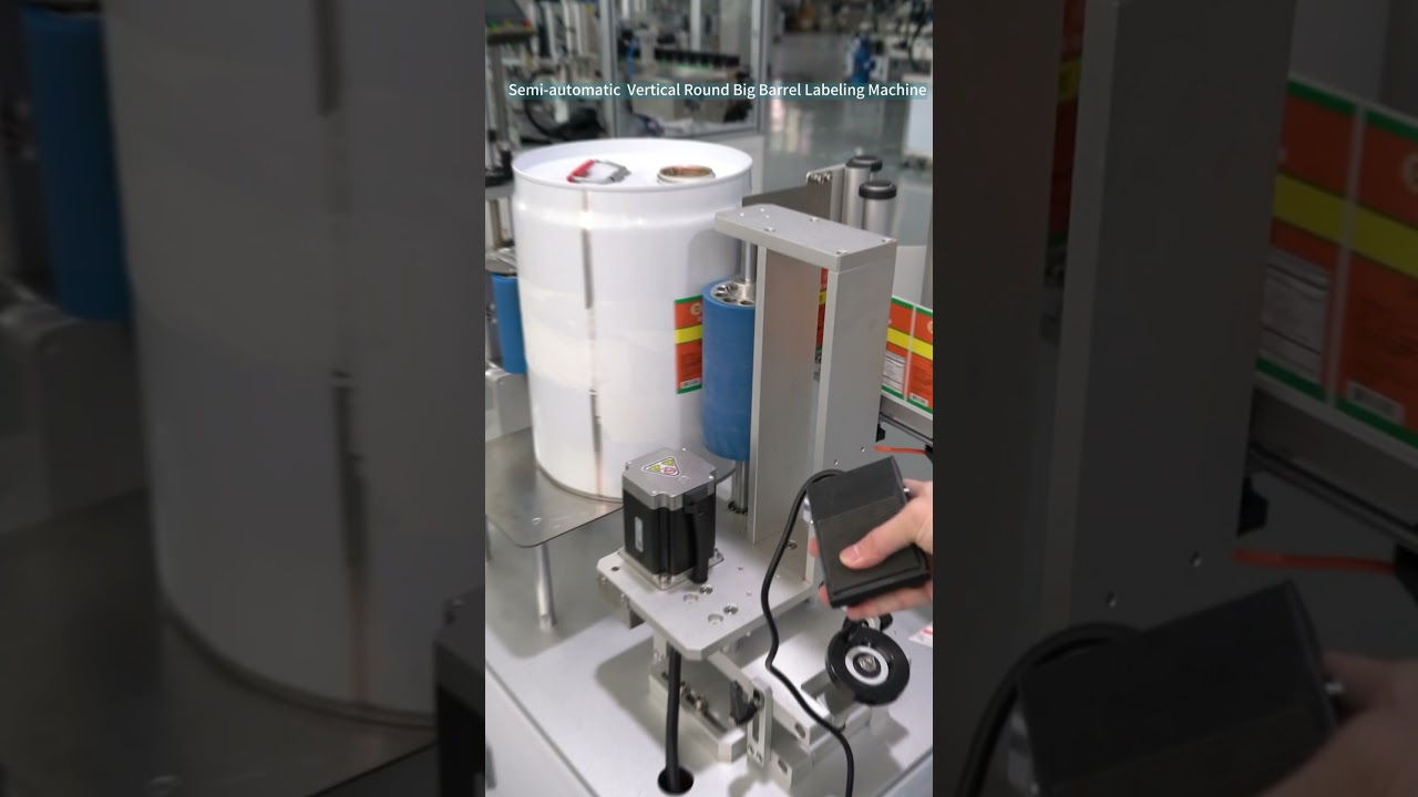 Semi-automatic Vertical Round Big Barrel Labeling Machine 