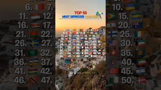 TOP 50 Most Depressed Countries 😔 • #top50 #depression #depressed #countries #most #ranking #list