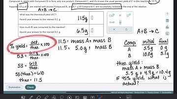 ALEKS: Understanding theoretical, actual, and percent yield