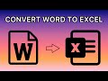 Convert Word To Excel For Free - DOC To XLS