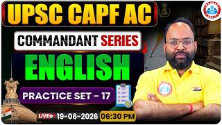 UPSC CAPF Assistant Commandant | CAPF AC English Practice Set 17 | Commandant Series | Jitendra Sir