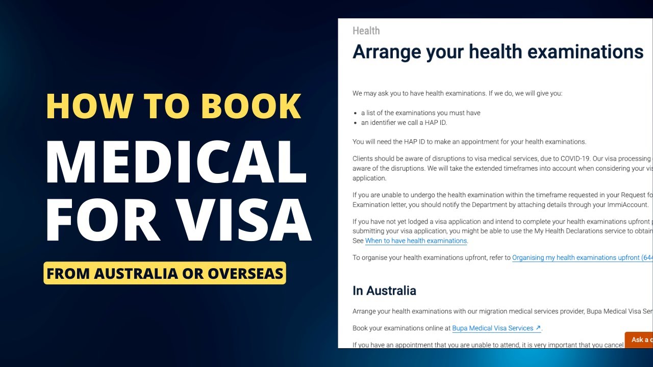 australian tourist visa health examination