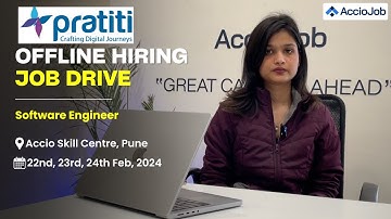 Pratiti Technologies Job Drive | AccioJob Skill Centre, Pune | 5 LPA | Software Engineer