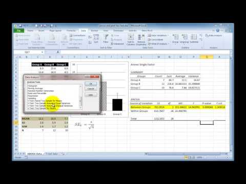 Performing a One-way ANOVA in Excel with post-hoc t-tests