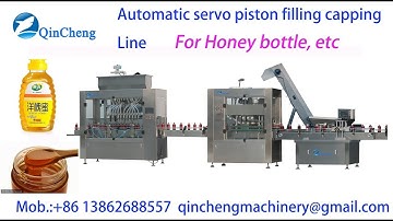 automatic servo piston filling and capping package line for honey cylinder piston filler