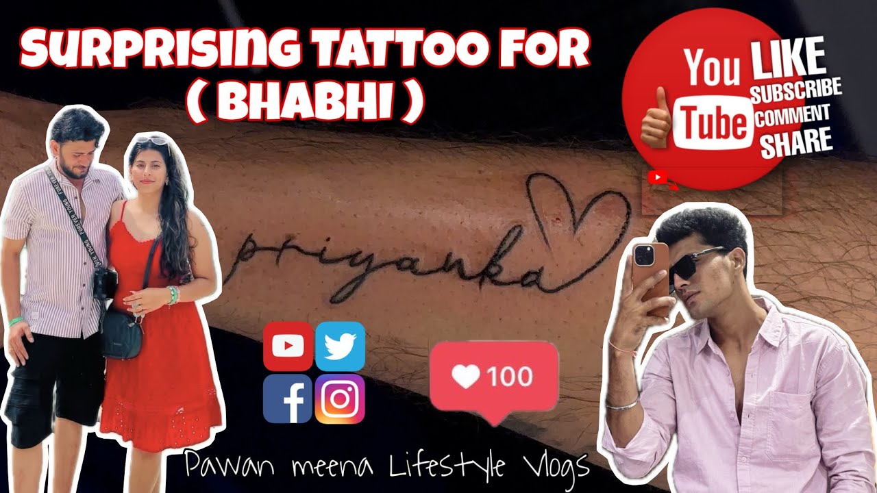 SURPRISING TATTOO FOR ( BHAIBHI JI ) 😅🫂🫶 #pawanmeena #bhopalvlogers #surprise 