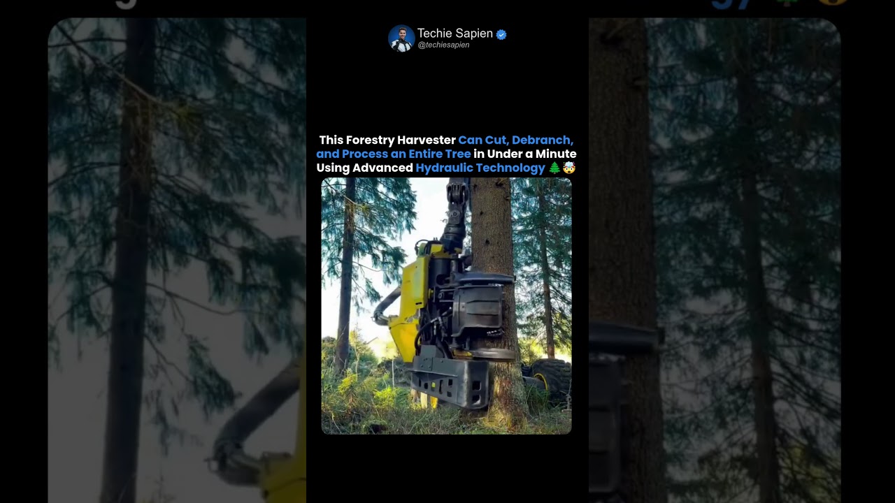 How This Forestry Harvester Destroys a Tree in Seconds 🌲🤯