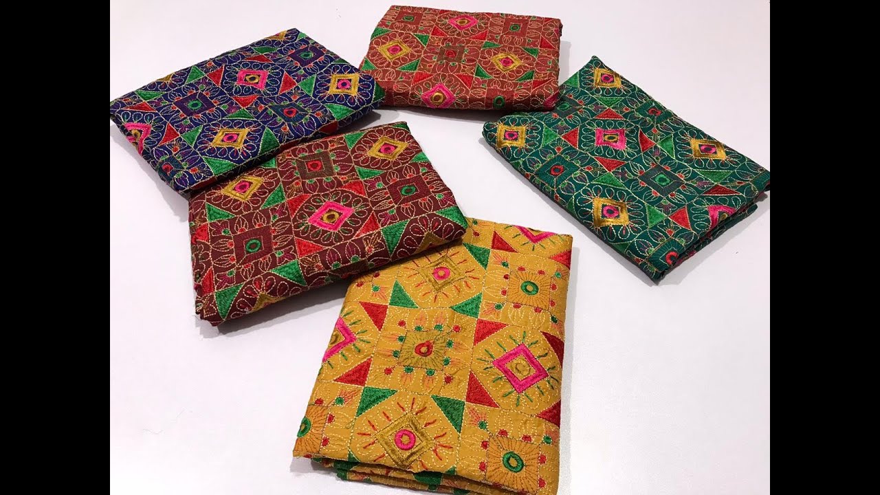 Lawn 3 piece machine embroidery with chiffon dupatta | Embroidery lawn suits | Machine Embroidered