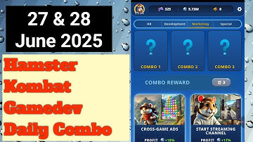 Hamster Kombat Gamedev Daily Combo 27 June | Today Hamster Kombat Daily Combo 28 June