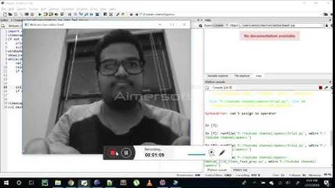 Webcam live video feed gray filter using opencv with python in Spyder IDE