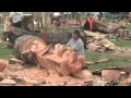 Barbara & Alan record Chainsaw Wood Sculptures at Woodfest Wales