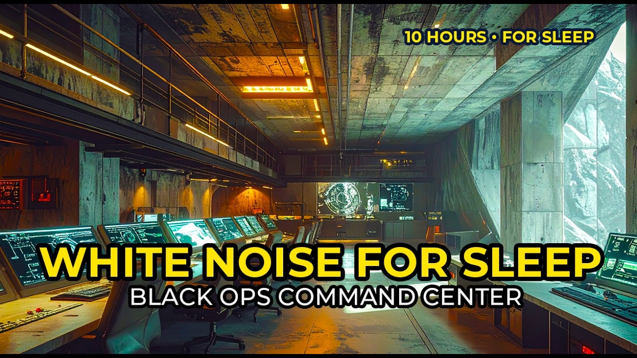 White Noise for Sleep & Focus - Black Ops Command Center (10 Hours)
