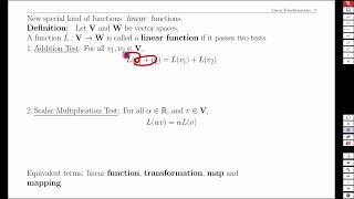 Week 7-5 Introducing Linear Transformations