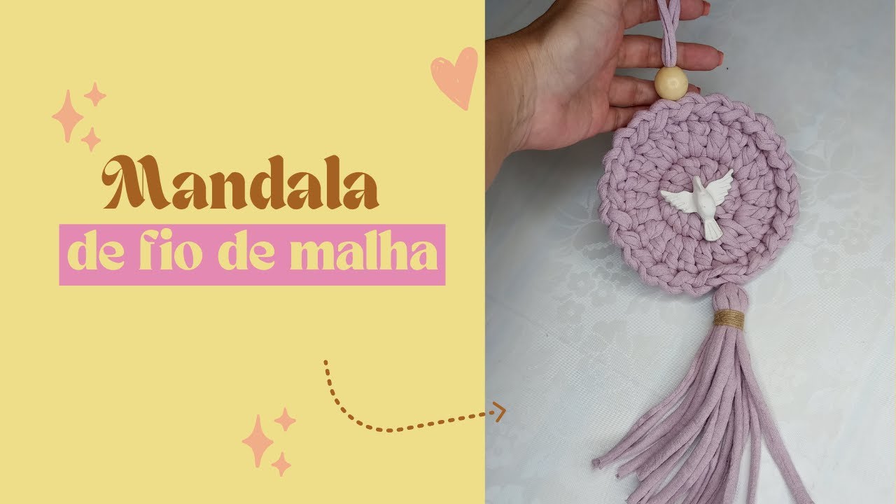 Mandala do Espírito Santo de Fio de Malha/ lembrancinha batizado ou comunhão