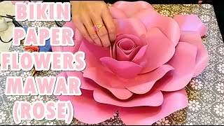 DIY PAPER FLOWERS MAWAR (ROSE) BESAR || Farida FR