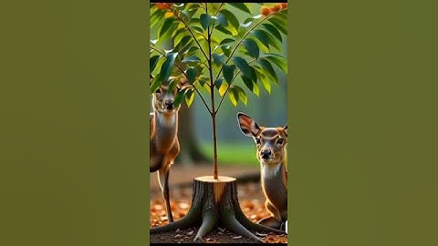 The deer saved the litchi tree from drying up by seeing water 😭 #ai #tree #save #plants #water