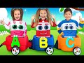 Sasha aprende el alfabeto inglés con choo choo wagon train | Canción de ABC Canciones infantiles