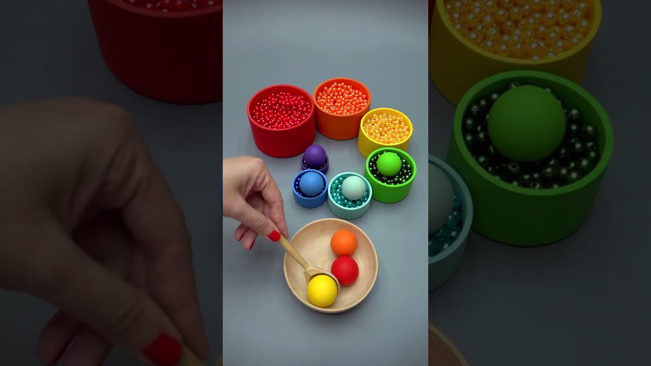 ASMR Reverse 🔉📿🔔Amazing Pearls and Black Beads in Wooden Cups 