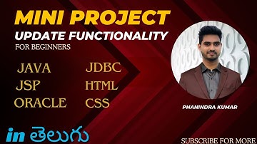 Mini Project | Update functionality | Project basics by Phanindra Kumar Pedipini
