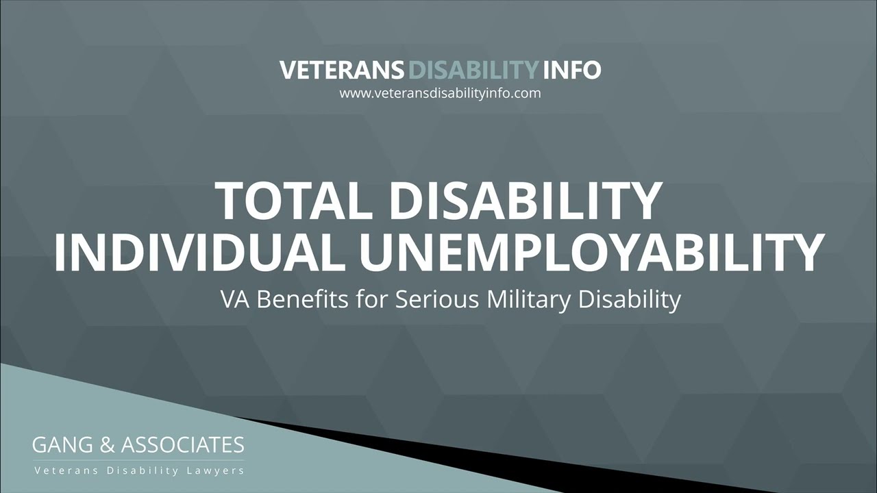 TOTAL DISABILITY INDIVIDUAL UNEMPLOYABILITY