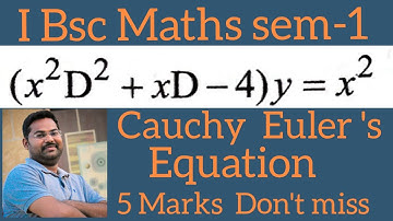 Cauchy Euler Equation in telugu@maths naresh eclass