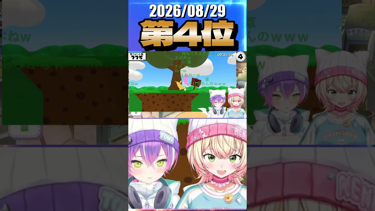 8/29 草コメント数ランキング第4位 #桃鈴ねね 0時間15分ごろ