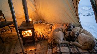 EXTREME Winter SNOW STORM ALASKA -45C  Blizzard in a Hot Tent | Extreme Off Grid Winter Life