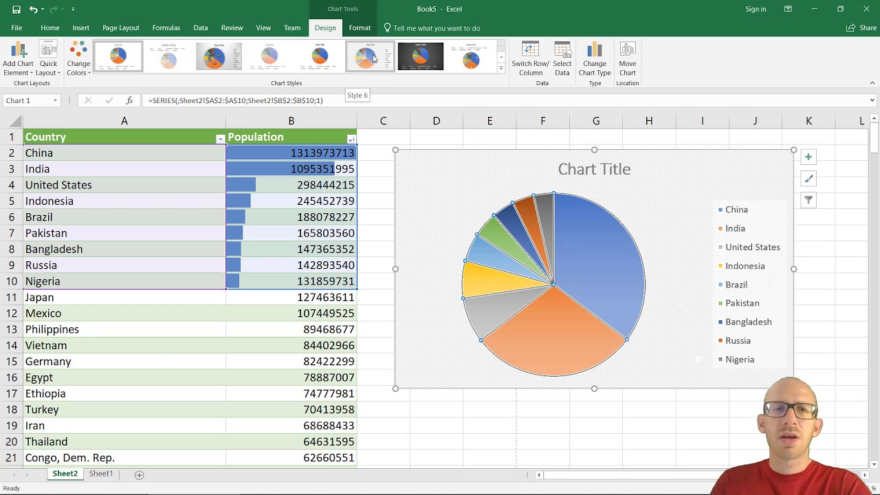 Introduction to data visualization in Excel 2016 - 03 - Creating