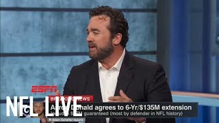 Aaron Donald signs 6-year, 135 million dollar deal with Rams | NFL Live | ESPN
