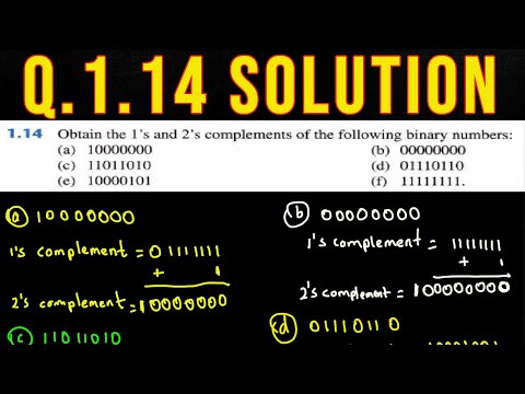 Q. 1.14: Obtain the 1’s and 2’s complements of the following binary numbers: (a)10000000 (b)00000000