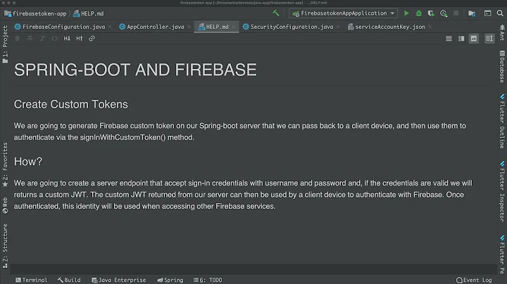 Spring boot service to Create Firebase Custom Token