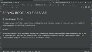 Spring boot service to Create Firebase Custom Token