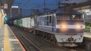 EF210 109号機 1095レ(次位釜に赤コキ200形3両あり)四街道駅2番線を通過#貨物列車 #成田線 #ef210 